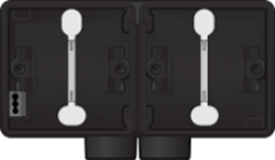 HY55 Horizontale Doppel-Aufbaudose mit 1x zwei M20 Eingänge - schwarz